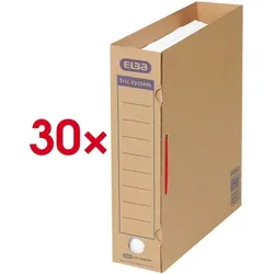 Elba Archivordner »tric system« - 30 Stück braun, 8x31.5x29 cm