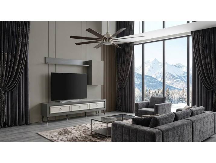 Xlmoebel Wohnwand TV board Wandregal Wohnzimmer Stil modern grau praktisch komfortabel, (Wohnzimmer Set, 1-St., 1-tlg)