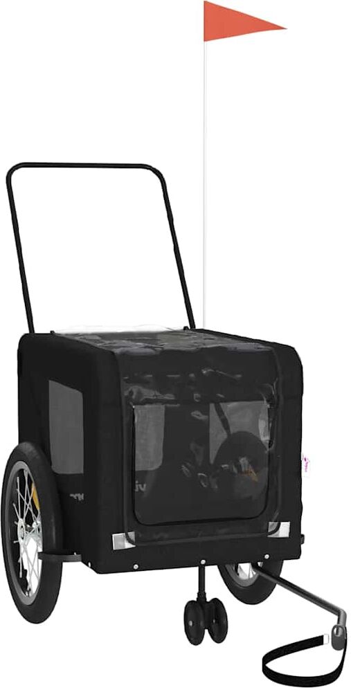 vidaXL Remorque de vélo pour animaux de compagnie noir