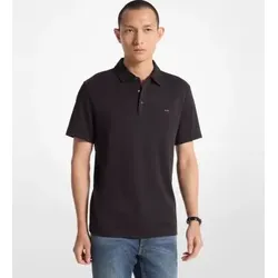 Michael Kors für Herren. CB95FGVC93 Schwarzes Baumwoll-Poloshirt (L), Lässig, Baumwolle, Kurzarm