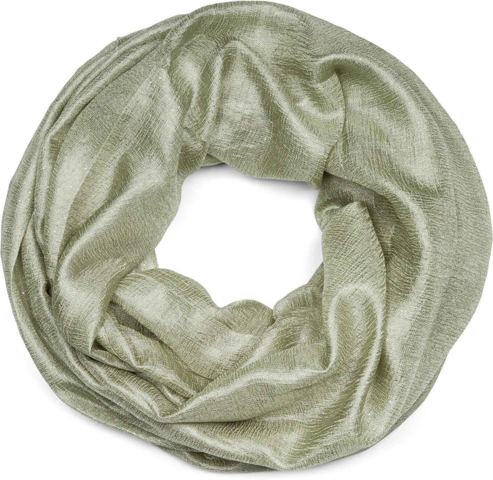 Loop STYLEBREAKER "Seidiger Einfarbiger Loop Glitzer", Damen, grün (jadegrün), Obermaterial: 100% Viskose CV., Modisch, Modetücher Loop