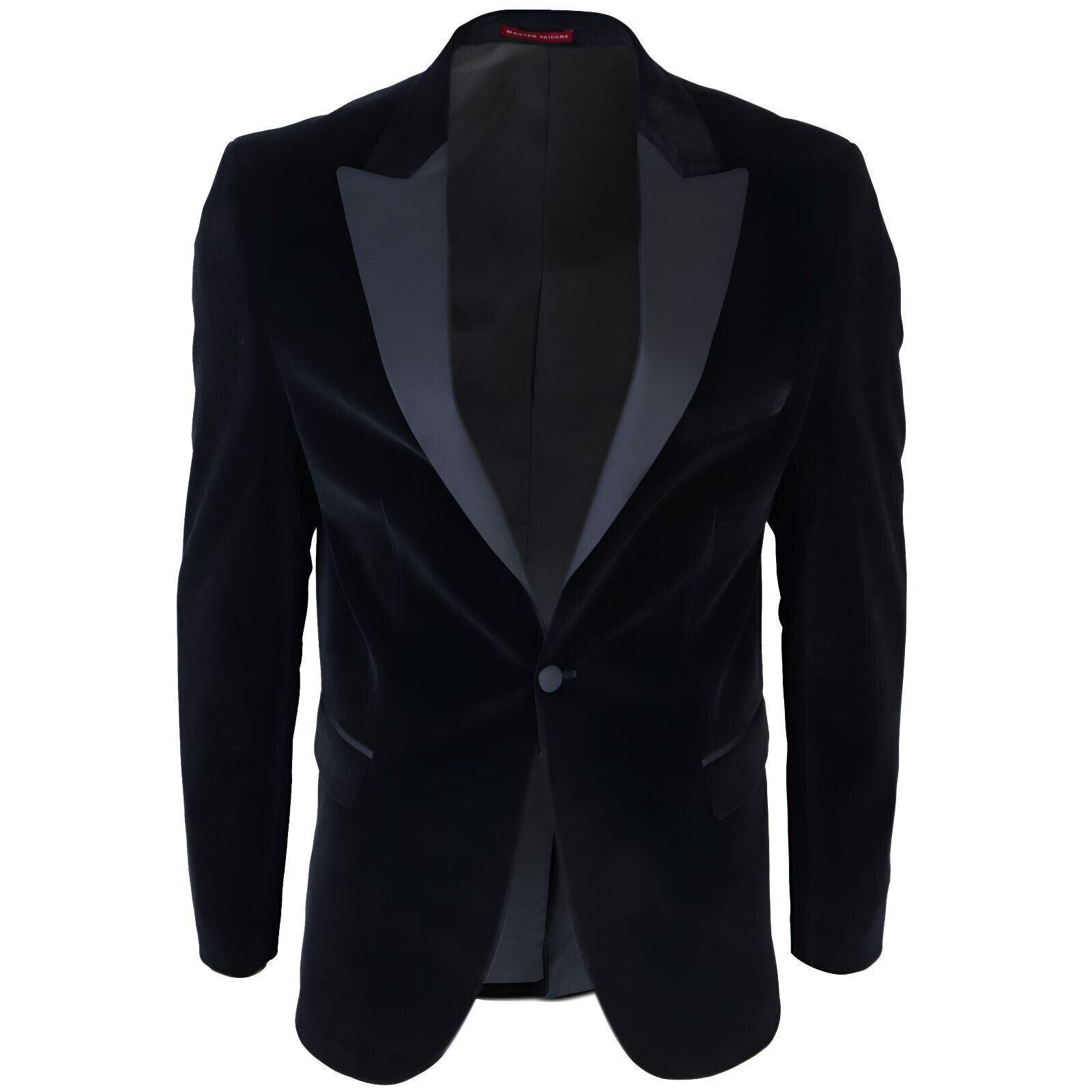 Schwarzer Herren-Smoking-Anzug-Blazer aus Samt