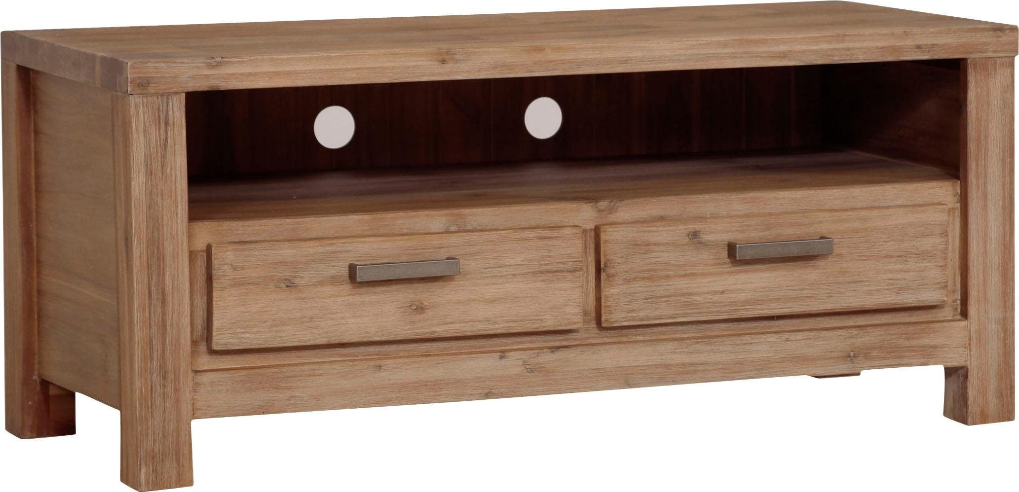 TV-Board GUTMANN FACTORY "Tunis", beige (sandfarben), B:120cm H:52cm T:51cm, Holz teilmassiv, Sideboards, TV-Board, in schöner Holzoptin, Breite 120 cm