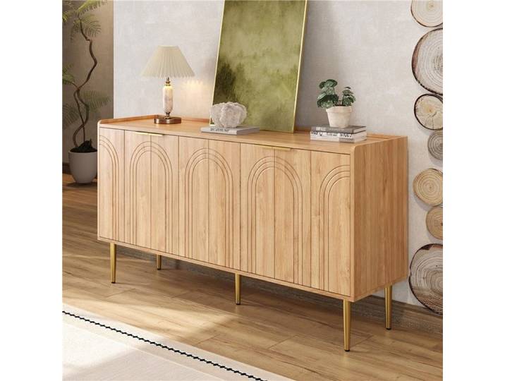 Buffet moderne en bois MDF 140 x 38 x 75 cm rangement salon élégant