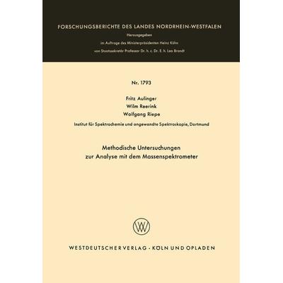 Methodische Untersuchungen zur Analyse mit dem Massenspektrometer, Taschenbuch von Fritz Aulinger, VS Verlag für Sozialwissenschaften,