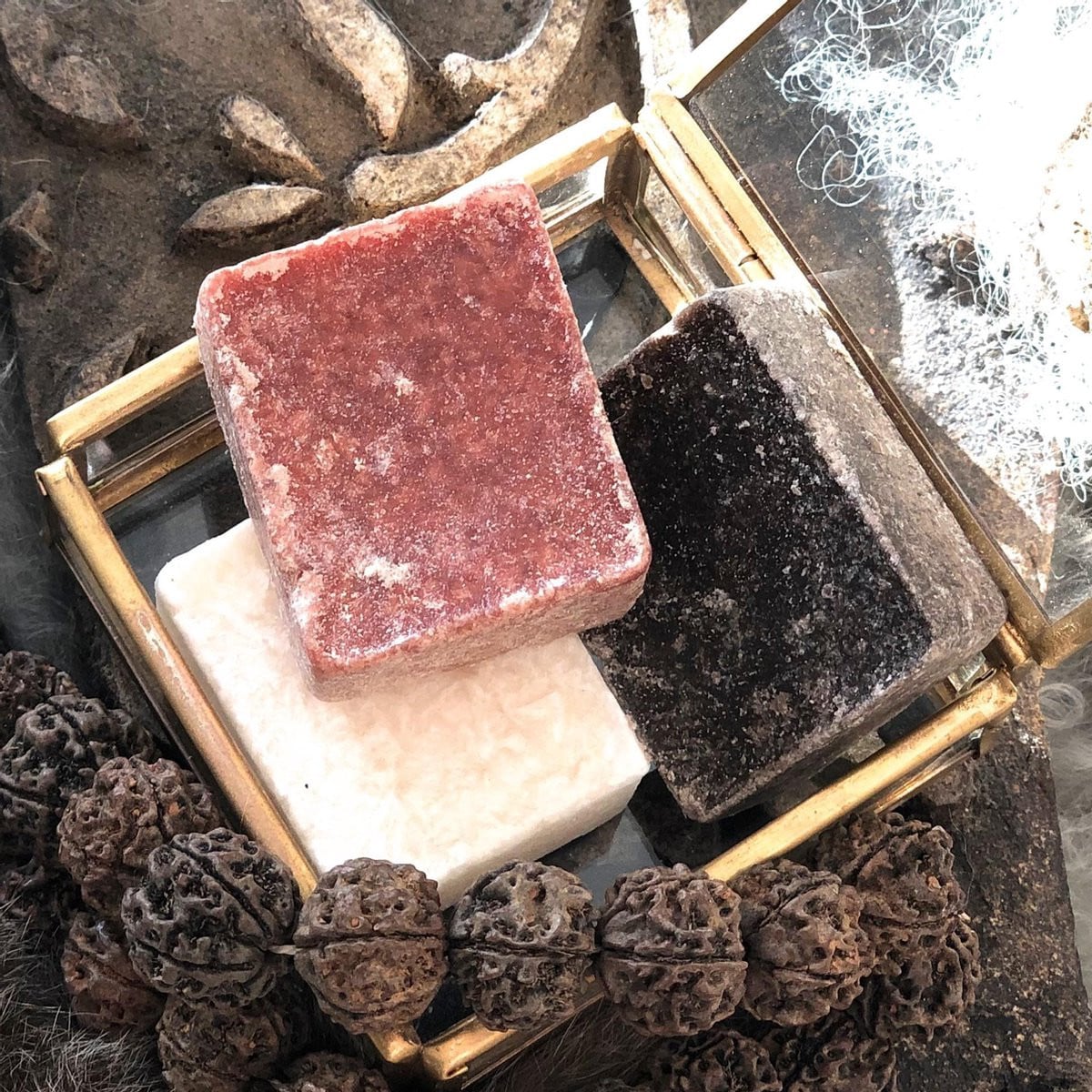 Giftset van 3 Marokkaanse geurblokjes met Jasmijn, Amber en Black Musk voor huisparfum