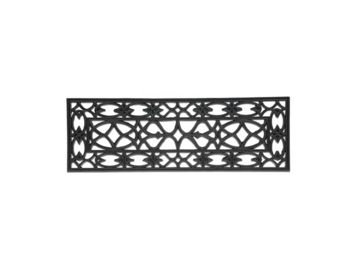 Relaxdays Paillasson Caoutchouc\, 75x25 cm\, antidérapant\, résistant\, intérieur & extérieur\, Tapis entrée\, Ornements\, Noir