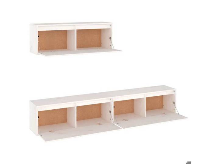 SALE Janvier  MODERNE Armoires TV - MGH - Meubles TV 3 pcs - Pour salon - blanc bois massif de pin 100x30x35 cm TT3357