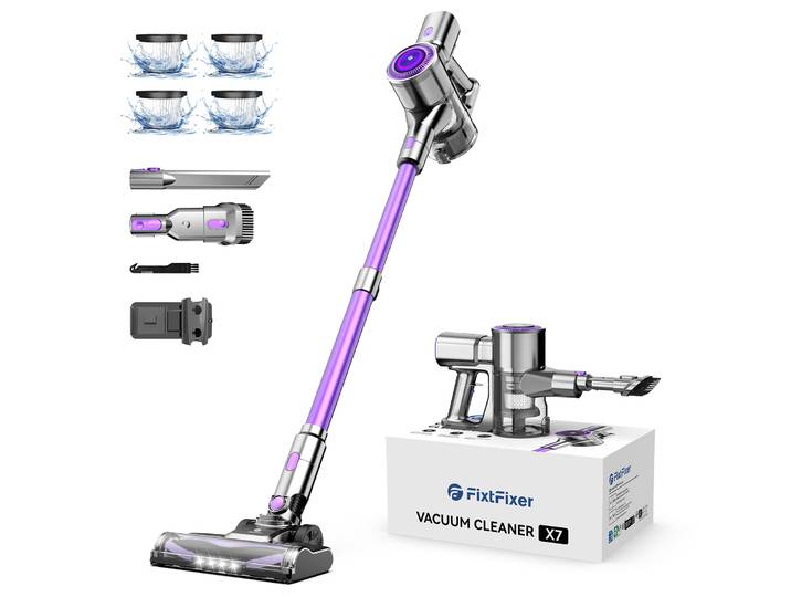 Fixateur X7 Akku Staubsauger 400W/55000Pa/6 en 1 Kabelloser Staubsauger Hocheffiziente Filtrati1,1L /Staubsauger Akku /Für Har