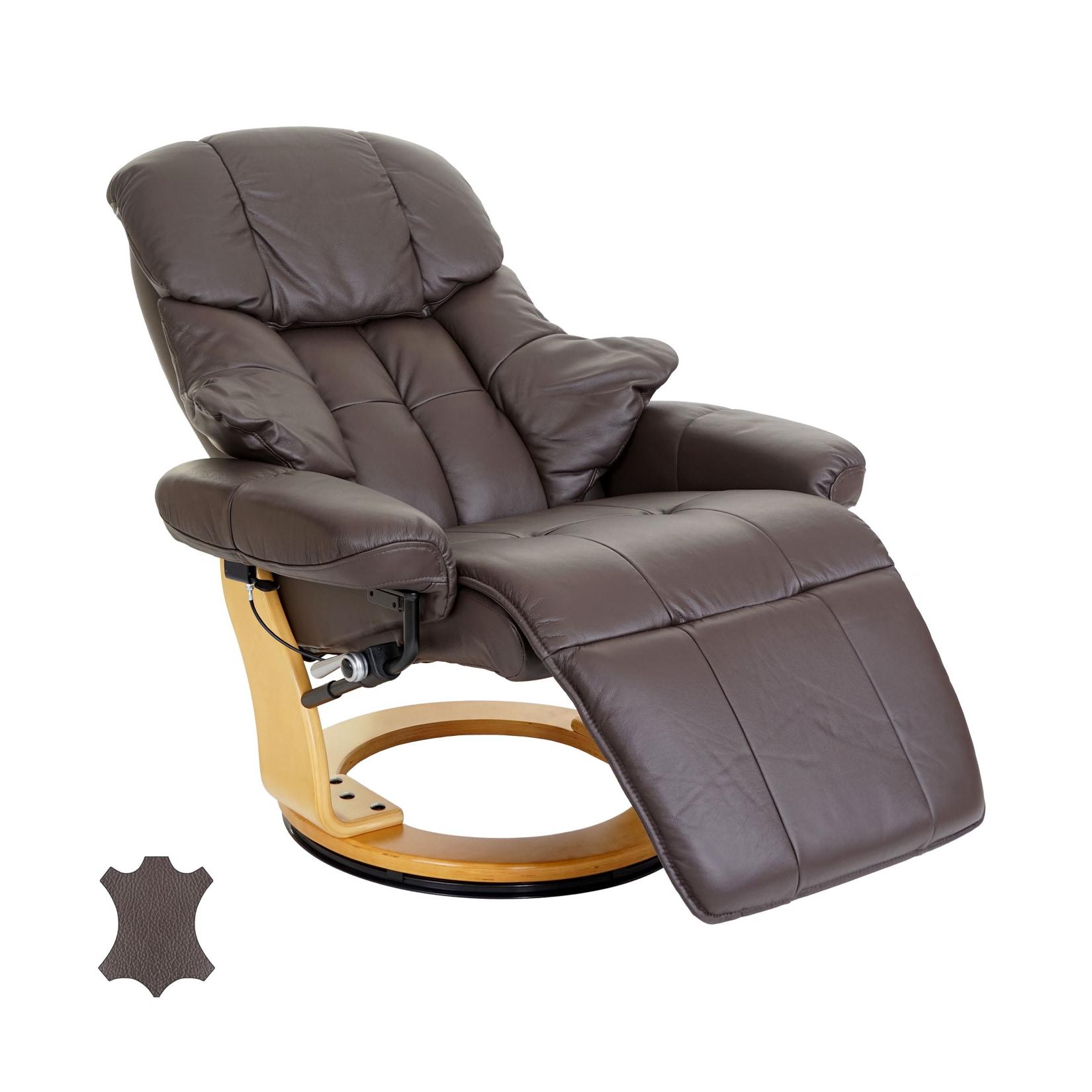 MCA Relaxsessel Windsor 2, Fernsehsessel Sessel, Echtleder 150kg belastbar ~ braun, naturbraun
