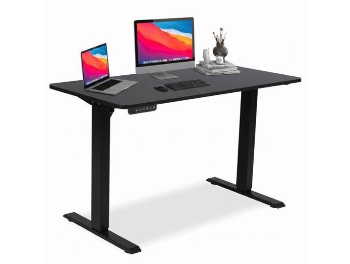Bayt Bureau Assis Debout Électrique 120x60 cm Bureau Réglable en Hauteur 70-114 cm Poste de Travail Ergonomique Noir