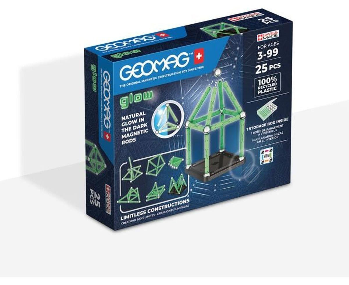 Geomag Glow Recycled Construction Set - 25 stuks - Luminescent - Magnetisch - Gerecycled plastic