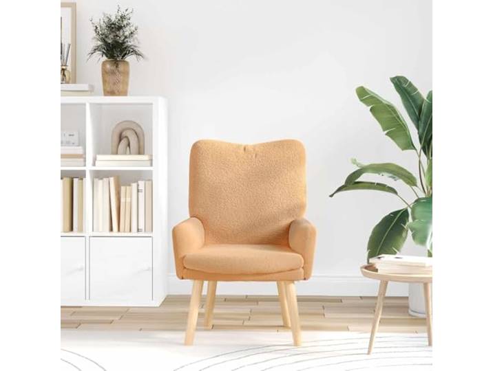 Relaxsessel Beige 63x67x94 cm Polyester Sperrholz mit Kautschukholzbeinen Moderner Sessel, pflegeleichter Polyesterbezug, stabile Holzkonstruktion, vielseitig nutzbar
