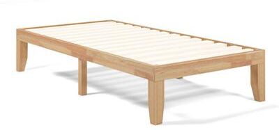 Costway Twin Size 14 Inch Wooden Slats Bed Mattress Frame-Natural