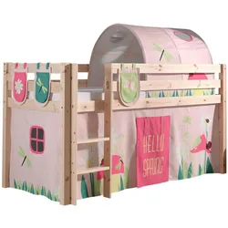 KINDERBETT Karolina 210x114x106 Massivholz Natur Textilset Spring 4