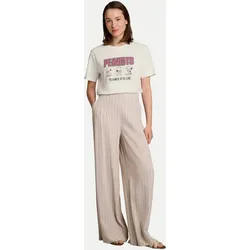Boxy T-Shirt mit Snoopy-Print Beige L