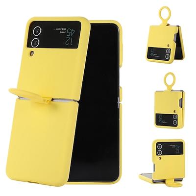 Handy Hülle Handyhüllen Für Samsung Galaxy Z Flip 6 Z Flip 5 Z Flip 4 Z Flip 3 Klapphülle Flip Etui mit Ring Einfarbig Silikon