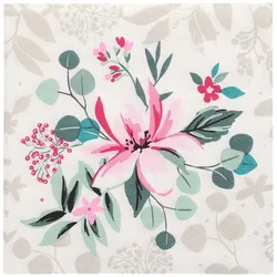 Papstar 200 Servietten, 3-lagig 1/4-Falz 33 cm x 33 cm `Rosalie`