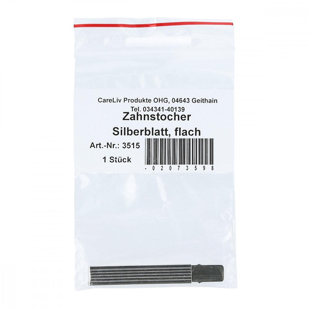 Careliv Produkte OHG Zahnstocher Silberblatt flach 02073598