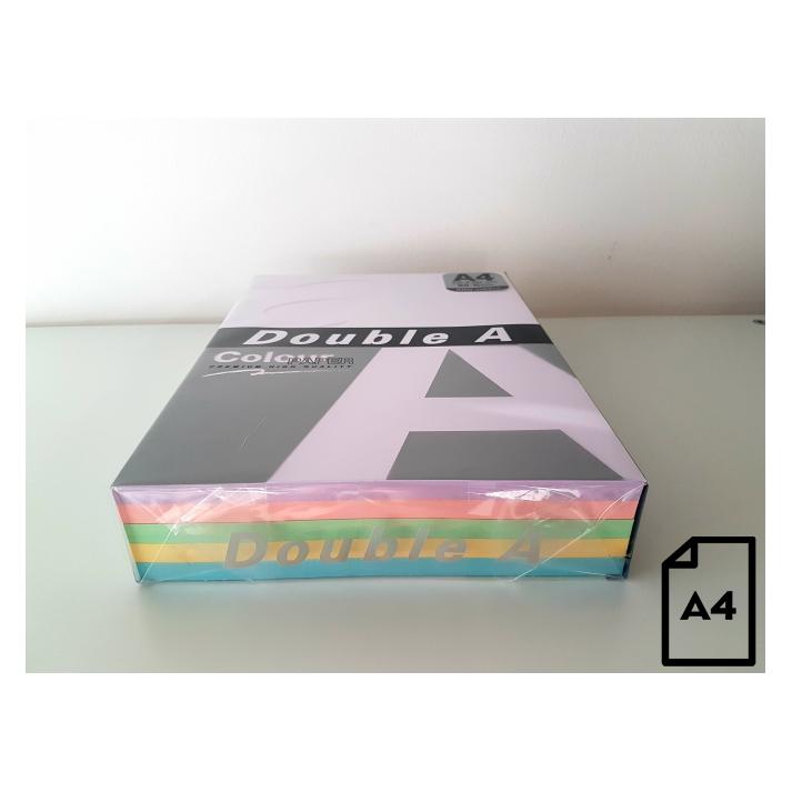 Double A Farbiges Papier, 80 g, A4, 500 Blatt, Regenbogen 3, 5 Farben Ozean, Käse, Lagune, Flamingo (A4, 500 Blätter, 80 g/m²) (33168626)