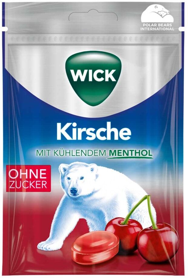 Wick Wildkirsche & Eukalyptus Bonbons ohne Zucker Btl