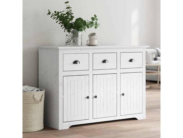 Moderne Buffet bahut pratique - BODO blanc 115 5x44x80 cm bois massif de pin - Commode salon @FR 5732