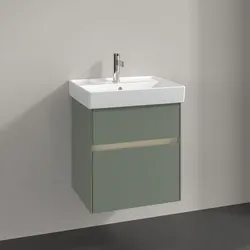 Villeroy und Boch Collaro Waschtischunterschrank C007B0AF 51x54,6x41,4cm, Waschbecken mittig, LED-Beleuchtung, soft green