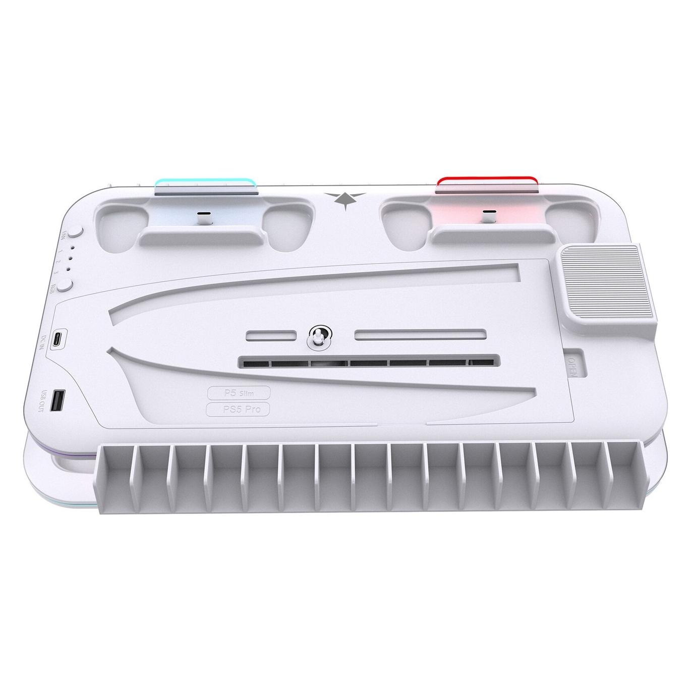 White Shark KIMURA PRO Cooling Stand with Charging Dock for PS5, PS5 Slim & PS5 Pro, White (PS5) (KIMURA PRO)
