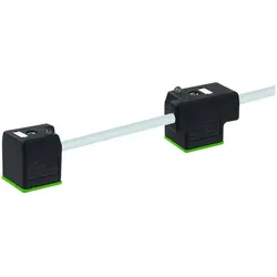 Murr Elektronik Doppelventilstecker mit Anschlussleitung, Elektronikkabel + Stecker, Grau, Schwarz