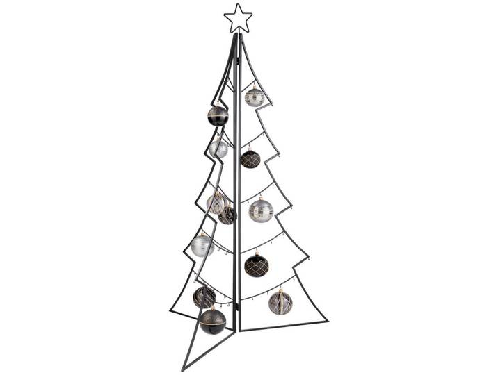 X-Mas Dekoweihnachtsbaum, Schwarz, Metall, Uni, Baum, 117.5 cm, zum Stellen, Dekoration, Weihnachtsdekoration, Winterdeko