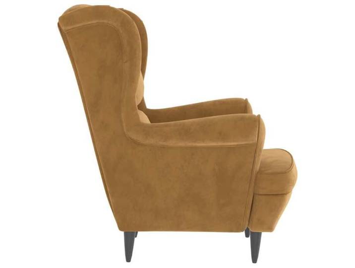 Fauteuil en velours - WIENS - Marron - 74x84x100 cm - Style Scandinave Moderne - Cadre robuste - Confortable