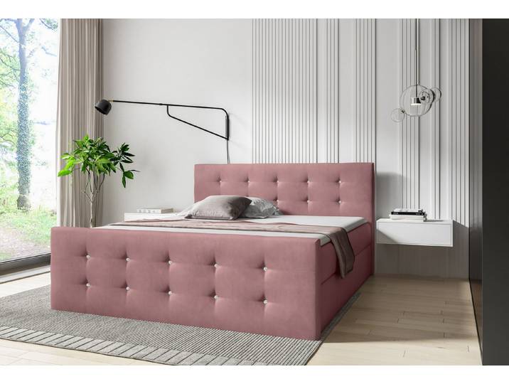 MF Design Boxspringbett Boxspringbett STARS mit Bettkasten und Federautomatik, Vorhanden