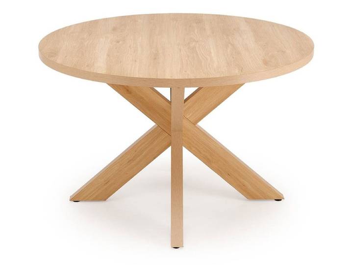 Feldmann-Wohnen Esstisch Morus (runde Tischplatte mit natürlicher Holzmaserung, 1-St., moderne Holz-Optik, matte Oberfläche), 120x120x75cm Eiche Natur