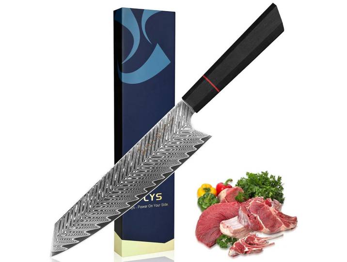 Kochmesser 20 cm Damaststahl Vg10 Stahlkern G10 Griff Geschenkbox, Schwarz, Metall, 33.7 cm, Kochgeschirr, Küchenmesser, Schälmesser & Gemüsemesser