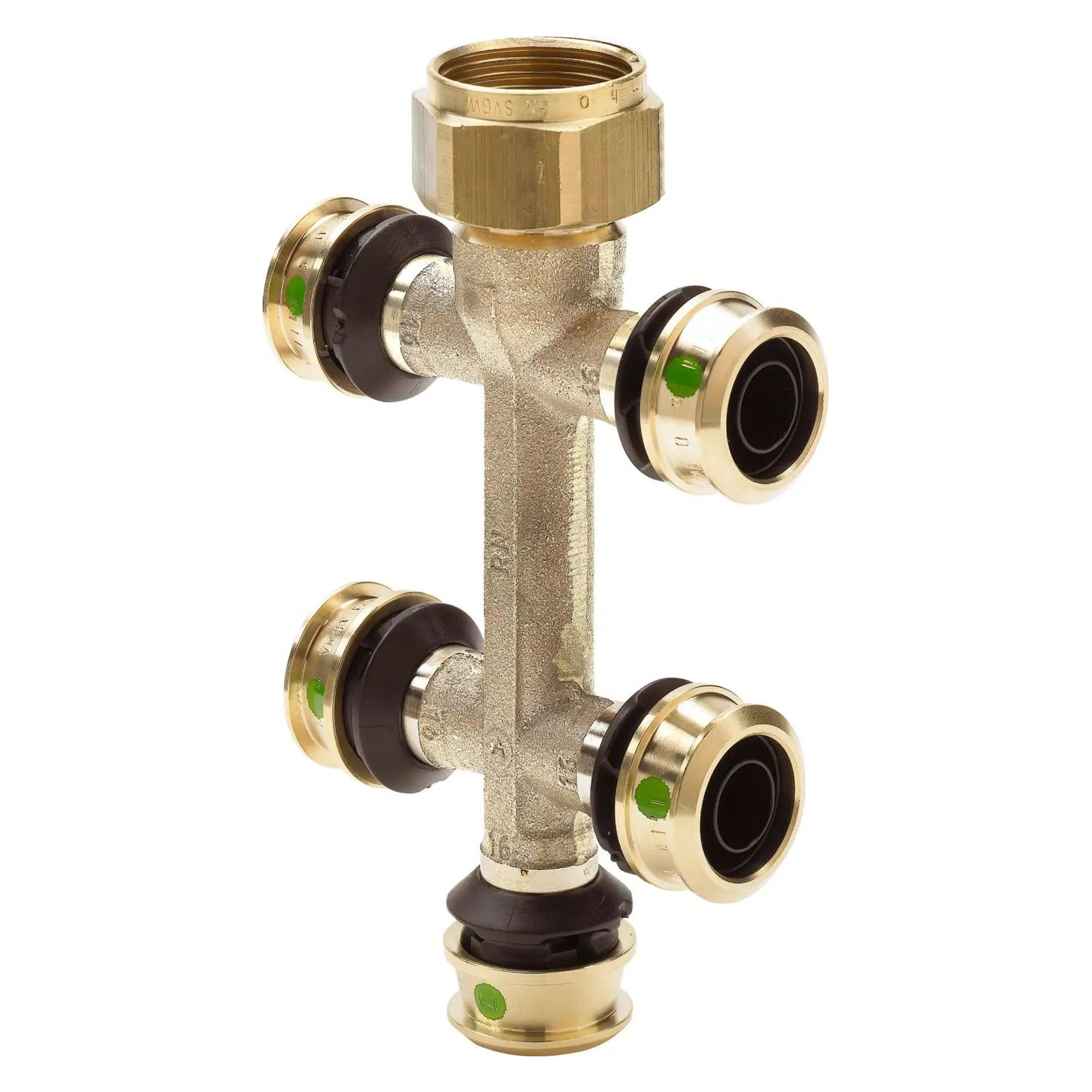 Viega Raxofix-Verteiler, d 16mm, G 3/4, n 5 Siliziumbronze Modell 5326.09 (645632)
