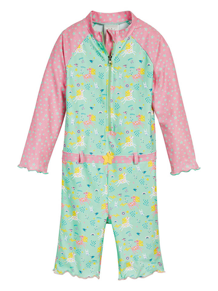 Playshoes Badeanzug in Mint/ Rosa - 62/68