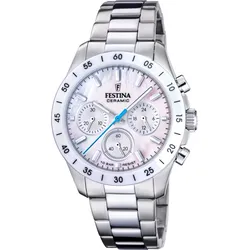 Festina Quarz Unisex Keramik F20693/1 - beige,silber - 39mm