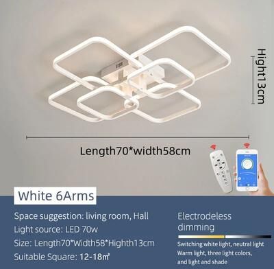 Inspire Essentials EverGlow Modern LED Chandelier Ceiling Light For Living Room Bedroom 11