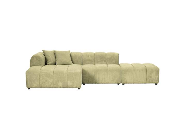 Carryhome Ecksofa, Hellgrün, Kunststoff, Füllung: Schaumstoffflocken, Ottomane links, L-Form, 313x162 cm, seitenverkehrt erhältlich, Rücken echt, Wohnzimmer, Sofas & Couches, Wohnlandschaften, Ecksofas