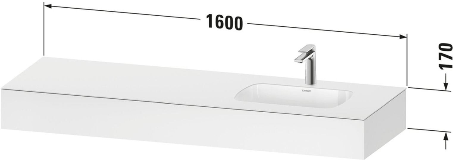 Duravit Einbauwaschtisch-Möbel-Set Qatego 160x55x17cm, m K, 1 AS, m Ü, B r, gra m (QA4694080800000)