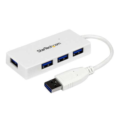 Startech ST4300MINU3W 4-port USB 3.0 extern ohne Netzteil weiss