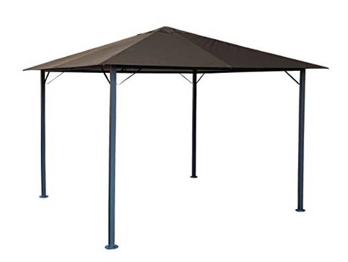QUICK STAR Metall Garten Pavillon Nizza 3x3m Antik Partyzelt Taupe/Beigegrau RAL 7006
