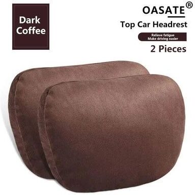 Uplifted Finds OASATE Maybach Style S Class Suede Car Neck Support Pillow coffee 2 Pcs