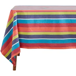 TISCHDECKE bunt gestreift 137/137 cm, 100% Baumwolle