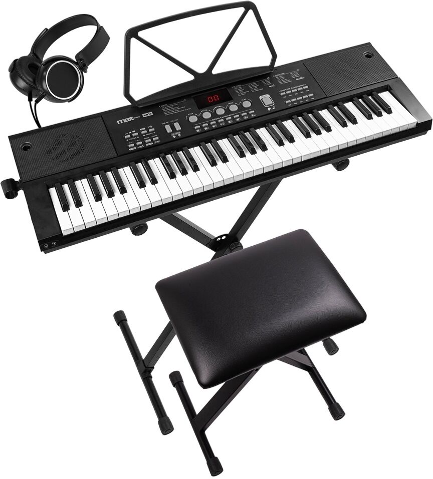 Kit Premium Teclado Eletrónico 61 Teclas + Acessórios (KB15SET) - MAX