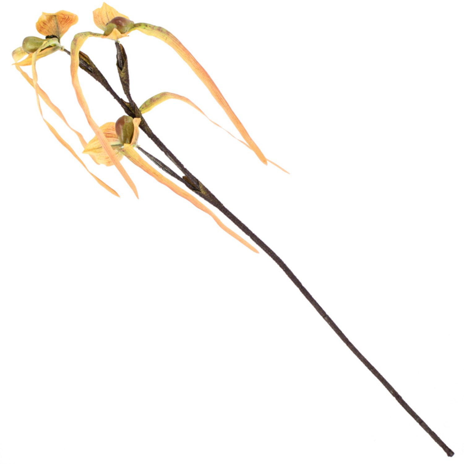 Kunstbloem orchidee tak oranje