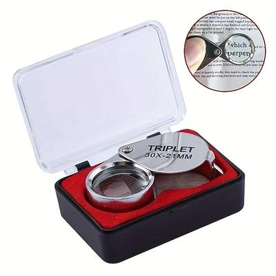 30-fache Schmucklupen, Taschenfaltlupe, Mini-Diamantlupenlinse, Triplet-Augenglas-Werkzeug, Leselupe
