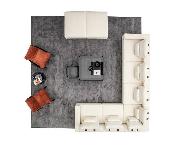 Xlmoebel Ecksofa Designer Polstercouch in L-Form mit Sessel, modern, Ecksofa-Set (5-teilig: Ecksofa, 2x Hocker, 2x Sessel), Hergestellt in Europa