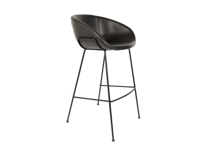 Hochwertiger Barstuhl „Feston“ Kunstleder Schwarz Sitzhöhe 76 cm Zuiver