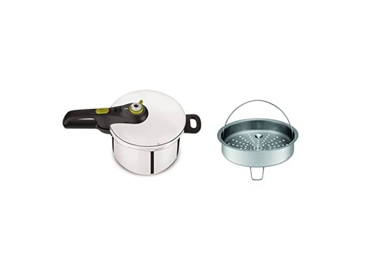 Tefal Secure Neo P2530738 Snelkookpan 6L, Voor 4-6 Personen, 2 Kookprogramma's, Roestvrij Staal, Snelle Resultaten, Veilig Vergrendelingssysteem, Inductiegeschikt